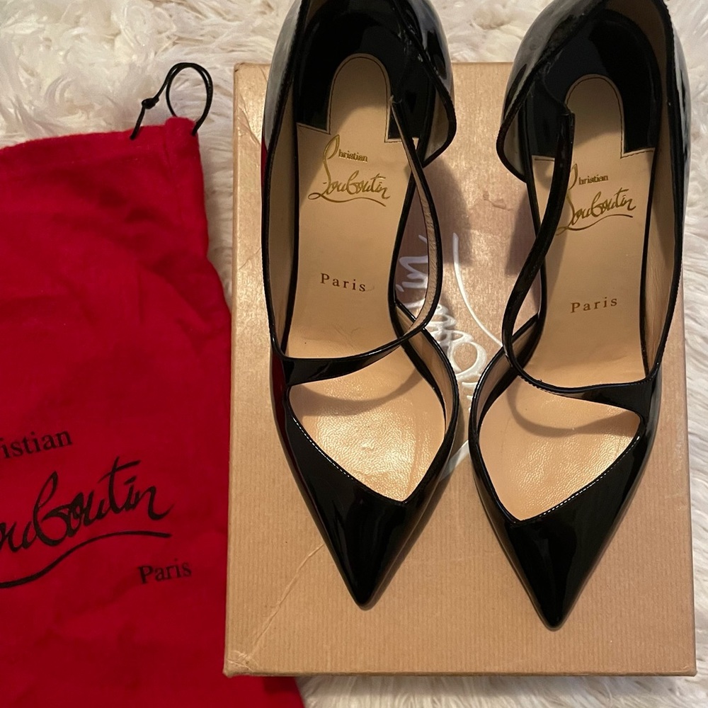 Christian louboutin Jumping 85 black patent size 39 US size 8